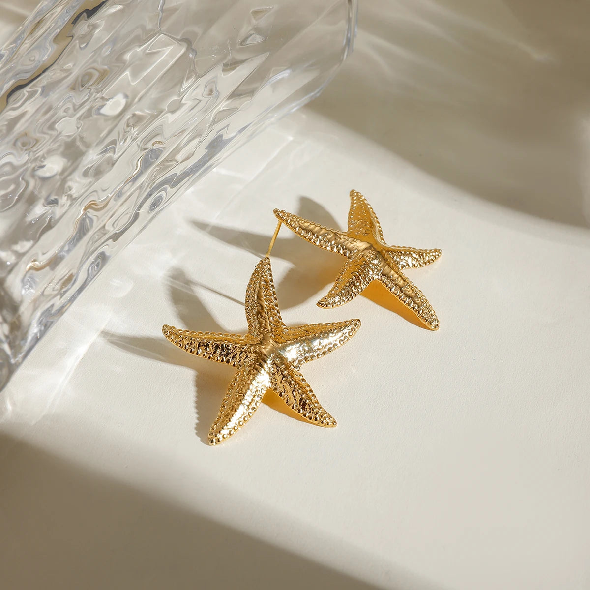 Boucles d'oreilles étoile de mer en acier inoxydable