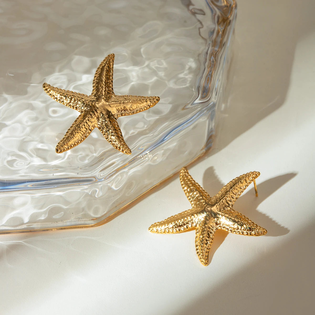 Boucles d'oreilles étoile de mer en acier inoxydable
