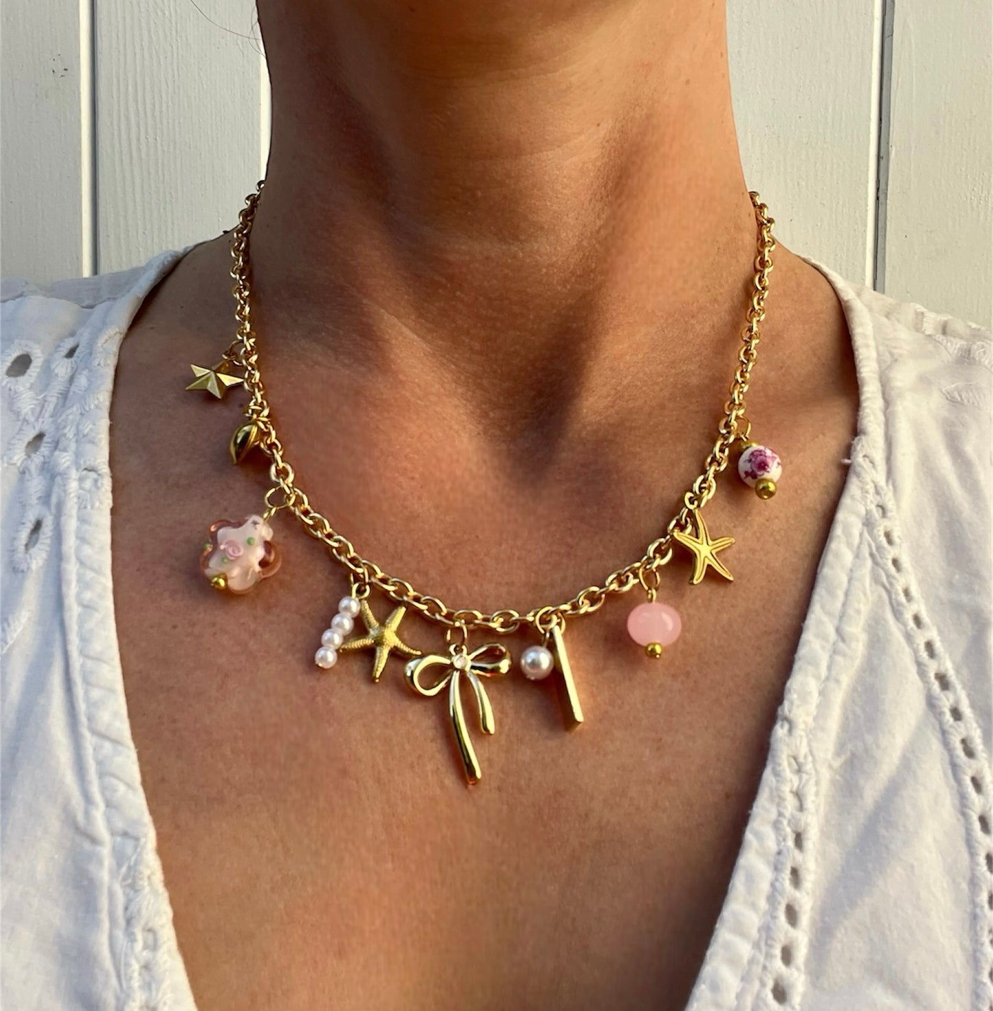 Collier breloques en acier inoxydable