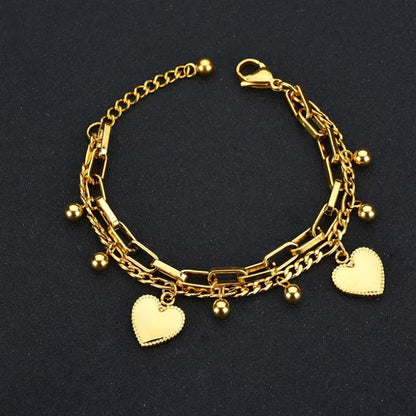 bracelets breloques cœurs acier inoxydable