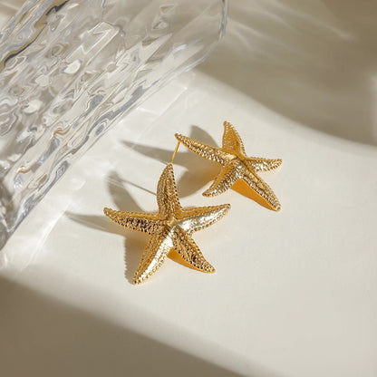 Boucles d'oreilles étoile de mer en acier inoxydable