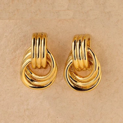 boucles d'oreilles géométriques acier inoxydable