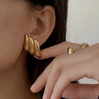 boucles d'oreilles géométriques acier inoxydable