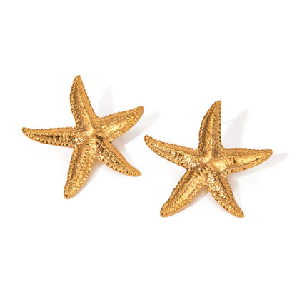 Boucles d'oreilles étoile de mer en acier inoxydable