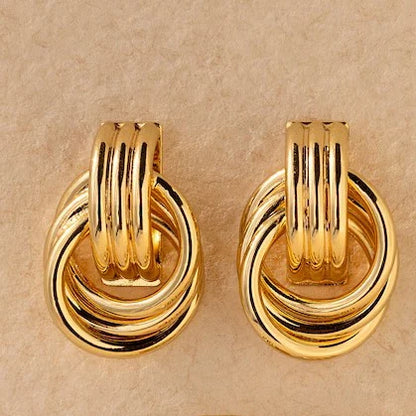 boucles d'oreilles géométriques acier inoxydable
