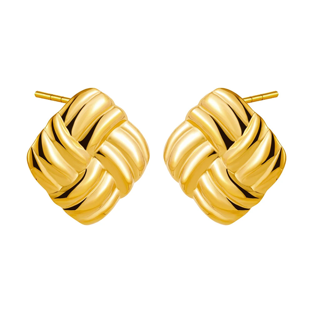 boucles d'oreilles géométriques acier inoxydable
