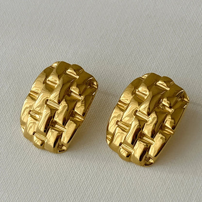 boucles d'oreilles géométriques acier inoxydable